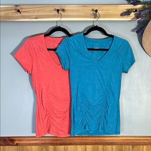 Zella Athletic V-Neck Ruched Tops Bundle